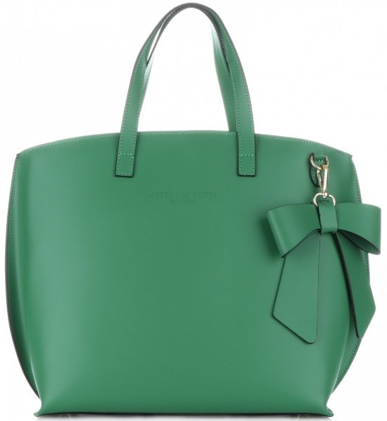 Bőr táska shopper bag Vittoria Gotti zöld V6D BIGziel