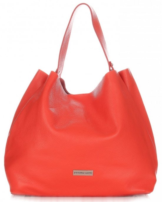 Bőr táska shopper bag Vittoria Gotti piros V230