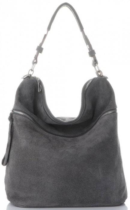 Bőr táska univerzális Genuine Leather szürke 5577C
