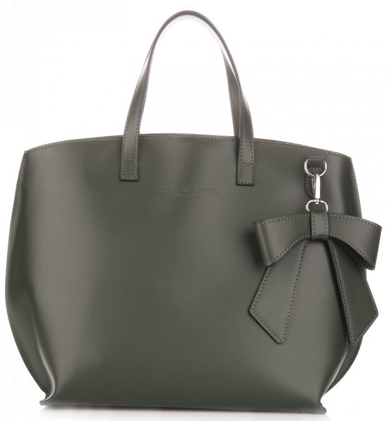 Bőr táska shopper bag Vittoria Gotti palackzöld V6D BIGbzie