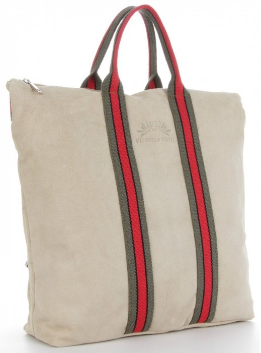 Bőr táska shopper bag Vittoria Gotti bézs V689746