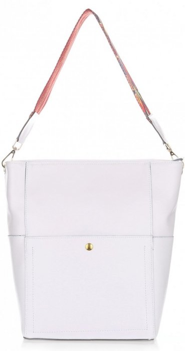 Bőr táska shopper bag Genuine Leather fehér K26
