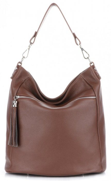 Bőr táska shopper bag Genuine Leather barna 1326