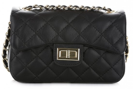 Bőr táska levéltáska Genuine Leather fekete KST6