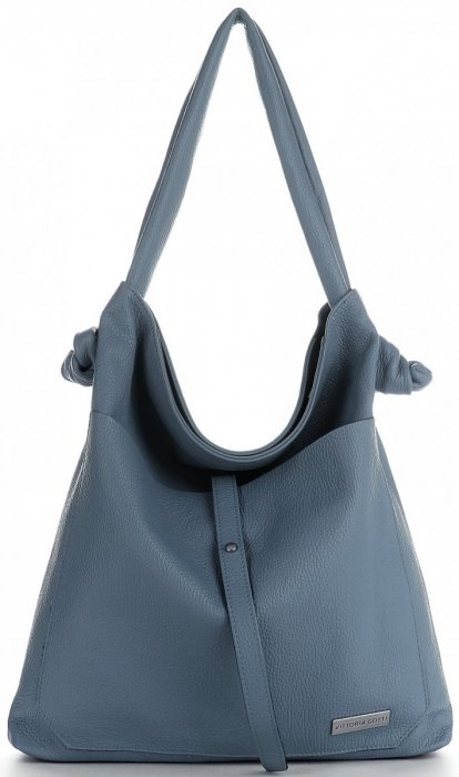 Bőr táska shopper bag Vittoria Gotti kék V5701