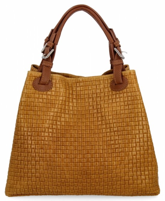 Bőr táska shopper bag Vittoria Gotti mustár 2269-Jmu
