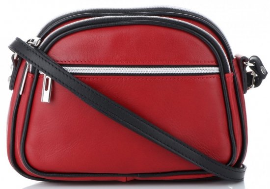 Bőr táska levéltáska Genuine Leather piros 5100