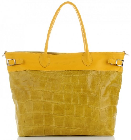 Bőr táska shopper bag Vittoria Gotti sárga V691622