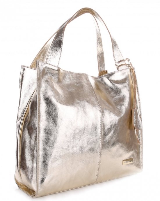 Bőr táska shopper bag Vittoria Gotti arany V9