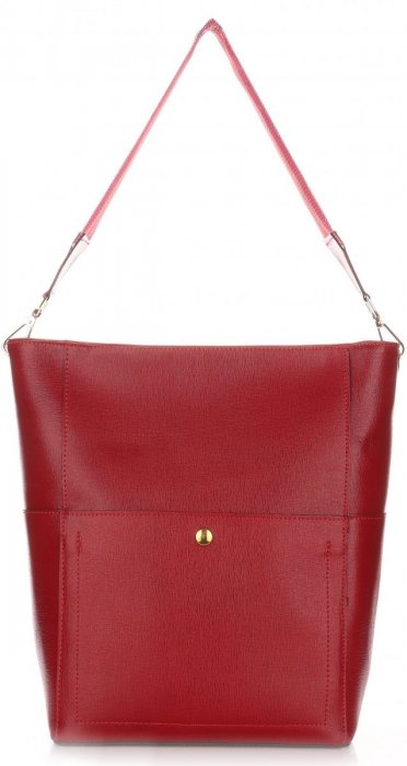 Bőr táska shopper bag Genuine Leather bordó K26