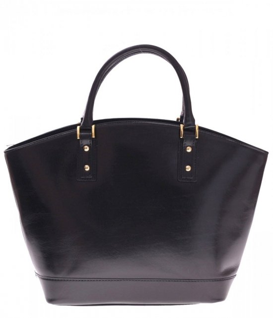 Bőr táska shopper bag Genuine Leather fekete 11A