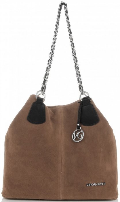 Bőr táska shopper bag Vittoria Gotti barna V3081
