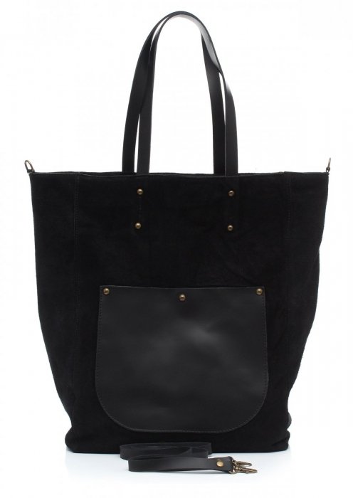Bőr táska univerzális Genuine Leather fekete 808036