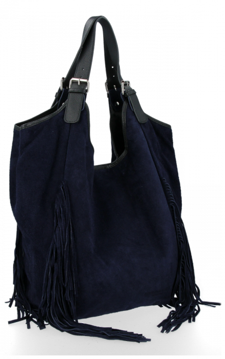 Bőr táska shopper bag Vittoria Gotti tengerkék B10