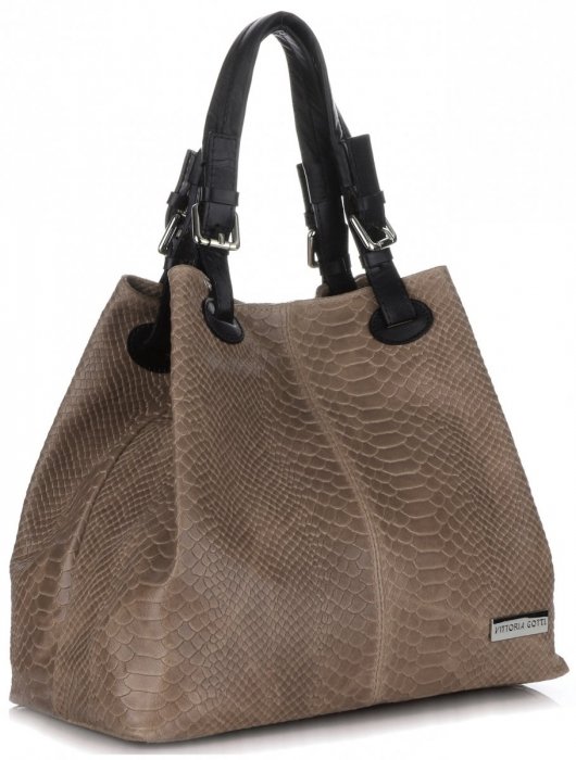 Bőr táska shopper bag Vittoria Gotti földszínű V2L