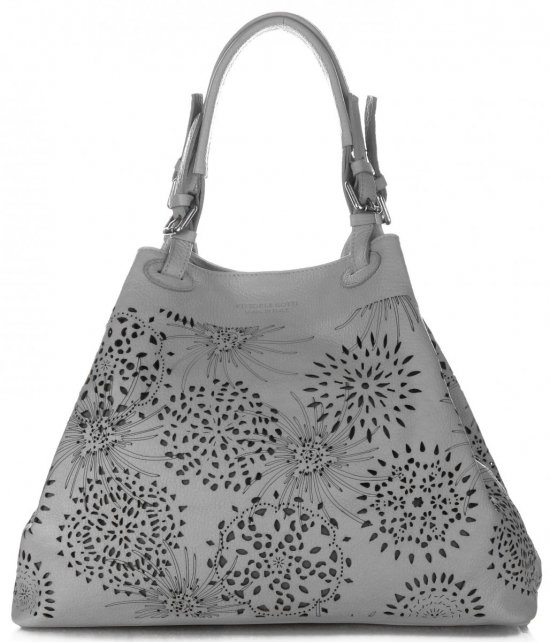 Bőr táska shopper bag Vittoria Gotti szürke V8913