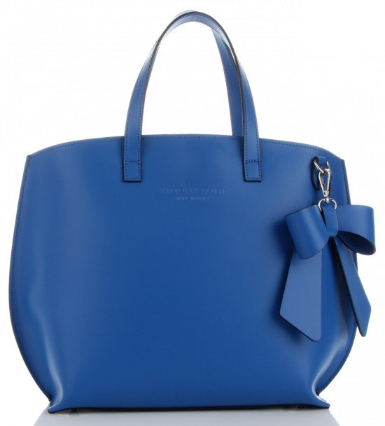 Bőr táska shopper bag Vittoria Gotti kobalt V6D BIGko