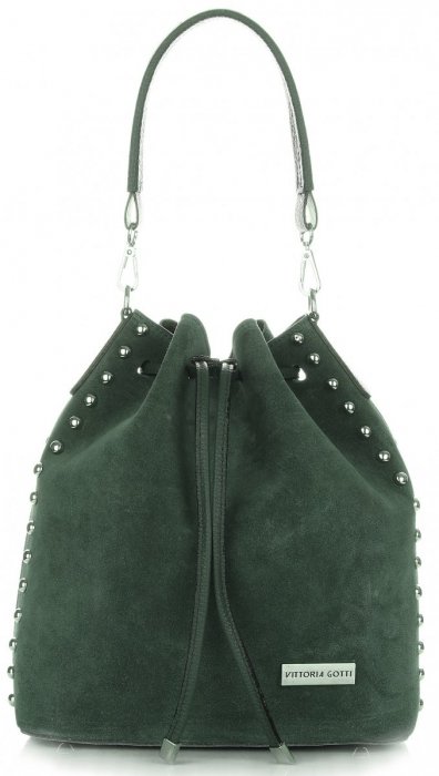 Bőr táska shopper bag Vittoria Gotti palackzöld V3020