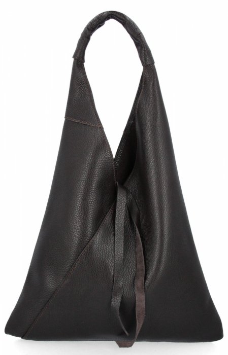 Olasz bőr Shopper Bag táska kis kozmetikai táskával 5820S csokoládé