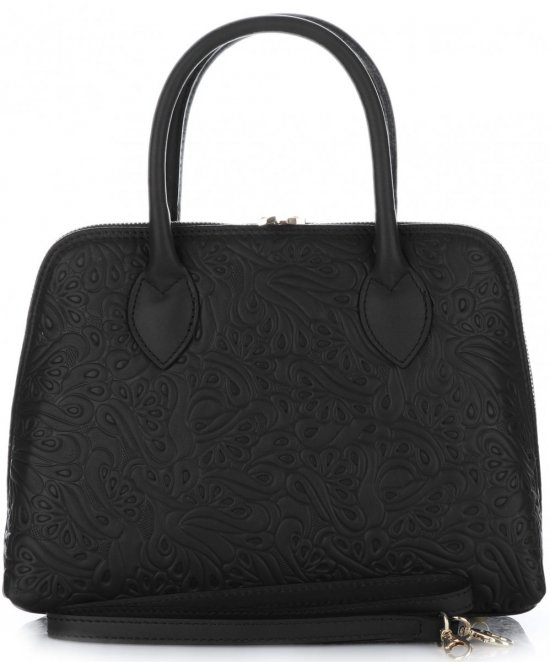 Bőr táska kuffer Genuine Leather fekete 80032