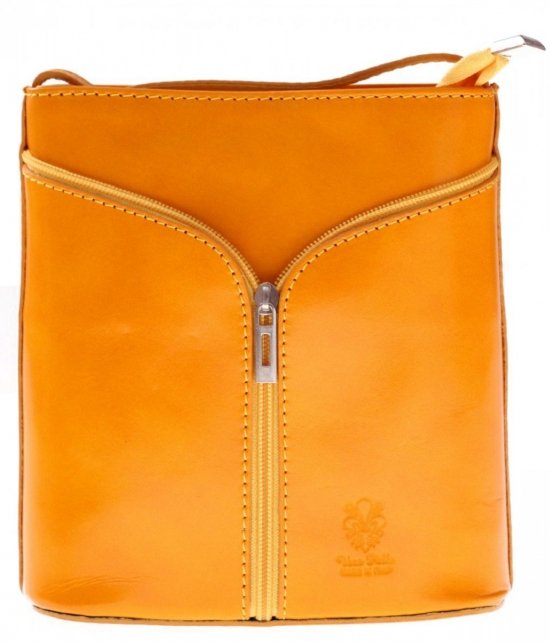 Bőr táska levéltáska Genuine Leather 208 sárga