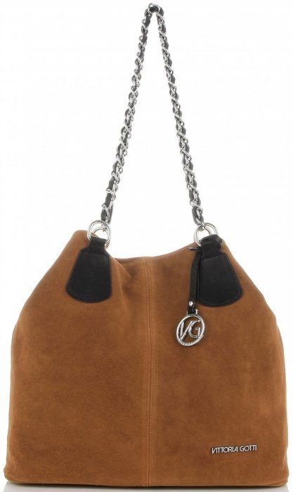 Bőr táska shopper bag Vittoria Gotti vörös V3081