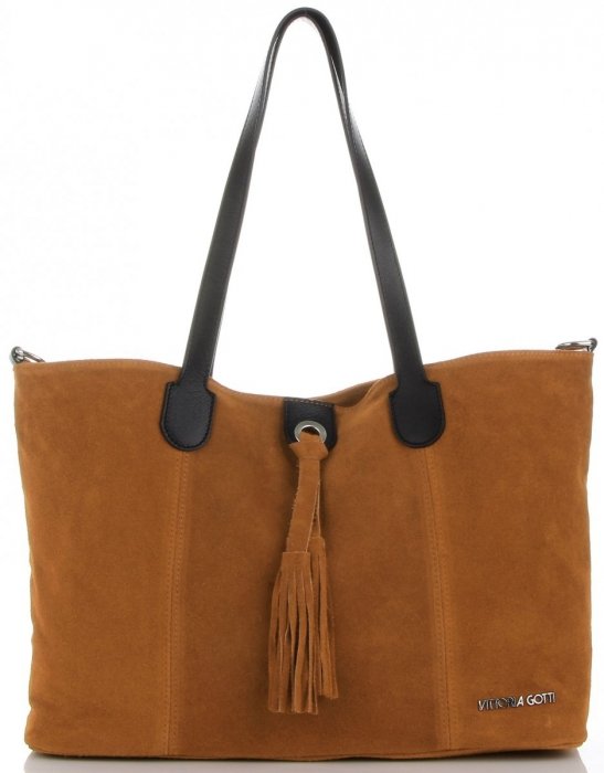 Bőr táska shopper bag Vittoria Gotti vörös V3076