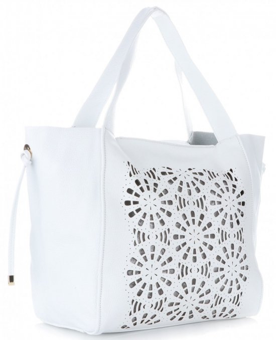 Bőr táska shopper bag Genuine Leather fehér 5157