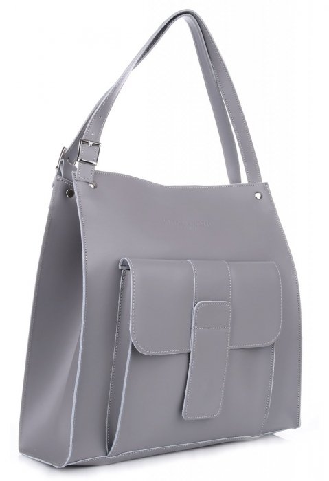 Bőr táska shopper bag Vittoria Gotti szürke 8286