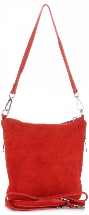 Bőr táska levéltáska Genuine Leather piros 85A