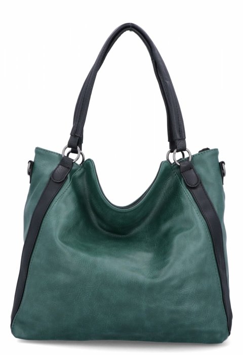 Torebka Damska Shopper Bag XL firmy Hernan HB0337 Butelkowa Zieleń