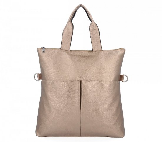 Torebka Damska Shopper Bag XL firmy Hernan HB0362 Stare Złoto
