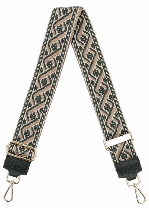 Modny Pasek Do Torebki P011 Butelkowa Zieleń/Beż