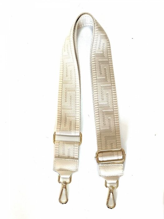 Modny Pasek Do Torebki Geometric PA005 Beżowy