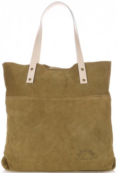 GEANȚĂ DIN PIELE shopper bag Vittoria Gotti verde V8267
