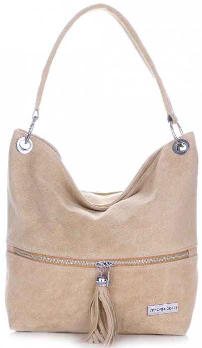GEANȚĂ DIN PIELE shopper bag Vittoria Gotti maro pământiu V3821