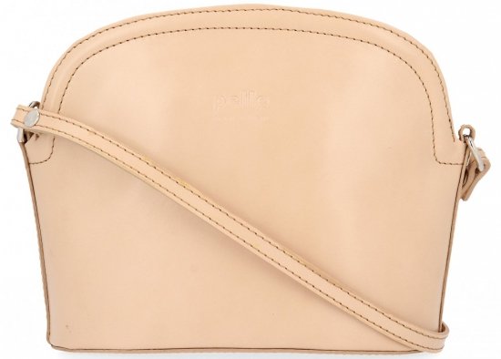 GEANȚĂ DIN PIELE tip poștaș Genuine Leather bej E4098