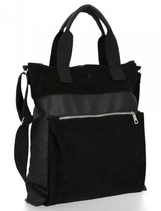 GEANȚĂ DIN PIELE shopper bag Roberto Ricci negru 012