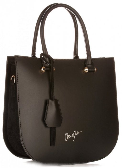 GEANȚĂ DIN PIELE cufăr Vittoria Gotti negru V8507