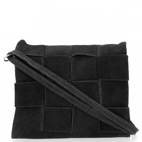 GEANȚĂ DIN PIELE tip poștaș Vittoria Gotti negru V2378