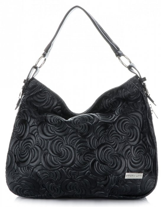 GEANȚĂ DIN PIELE shopper bag Vittoria Gotti negru V80013