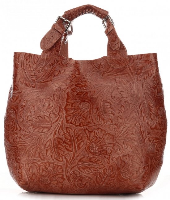 GEANȚĂ DIN PIELE shopper bag Genuine Leather maro K216