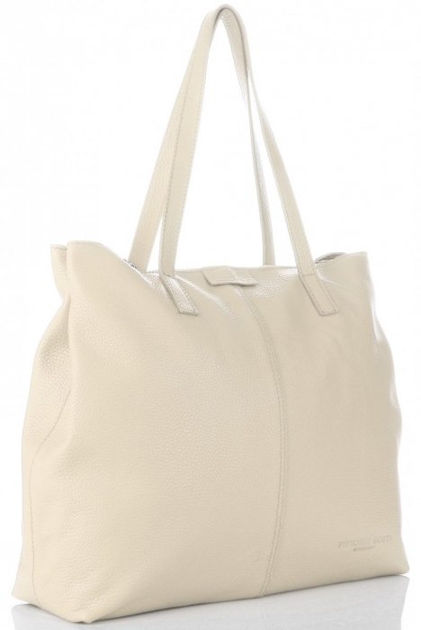 GEANȚĂ DIN PIELE shopper bag Vittoria Gotti bej V5705
