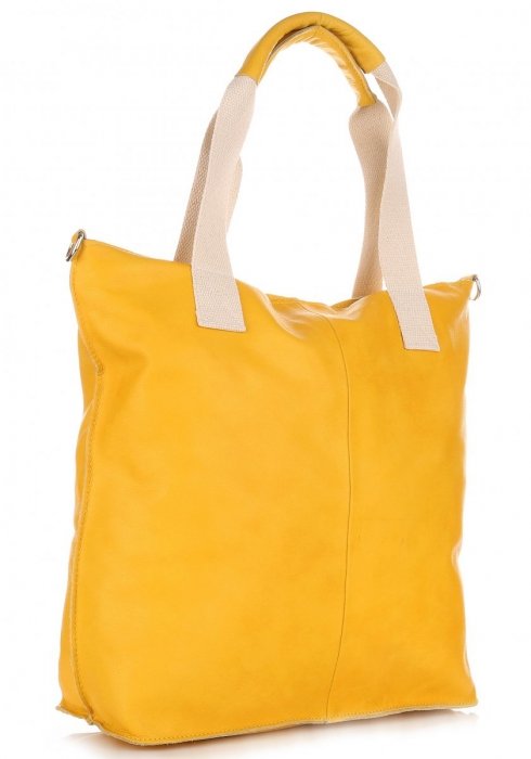 GEANȚĂ DIN PIELE shopper bag Vera Pelle galben 1356