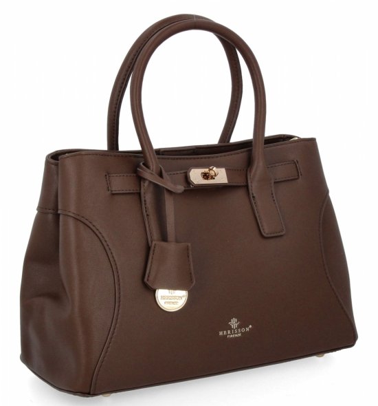 Geantă de damă tip cuier 3 compartimente firma Herisson 275C6016 ciocolată
