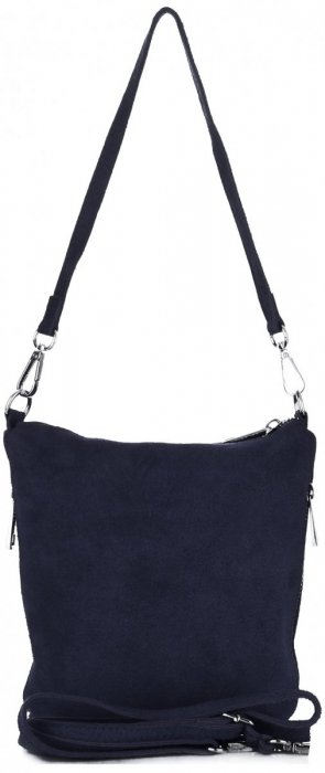 GEANȚĂ DIN PIELE tip poștaș Genuine Leather bleumarin 85A