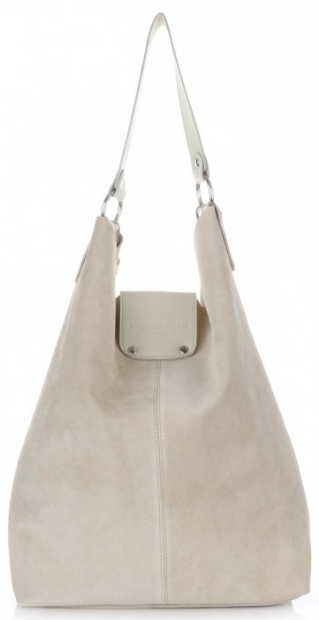 GEANȚĂ DIN PIELE shopper bag Vittoria Gotti bej V3292C
