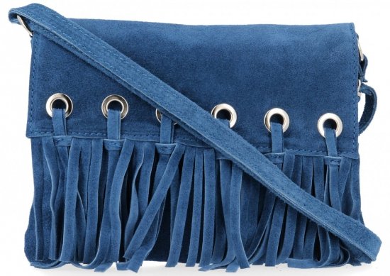 GEANȚĂ DIN PIELE tip poștaș Vittoria Gotti denim V5859C