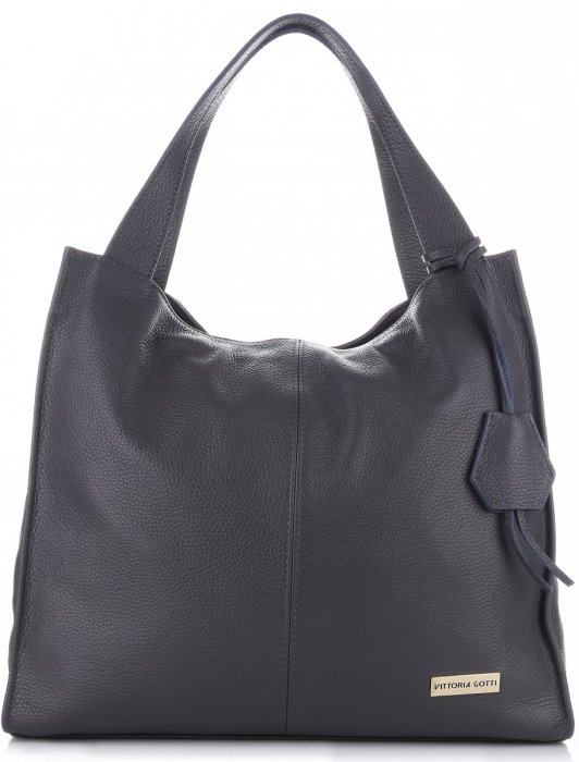 GEANȚĂ DIN PIELE shopper bag Vittoria Gotti gri V2