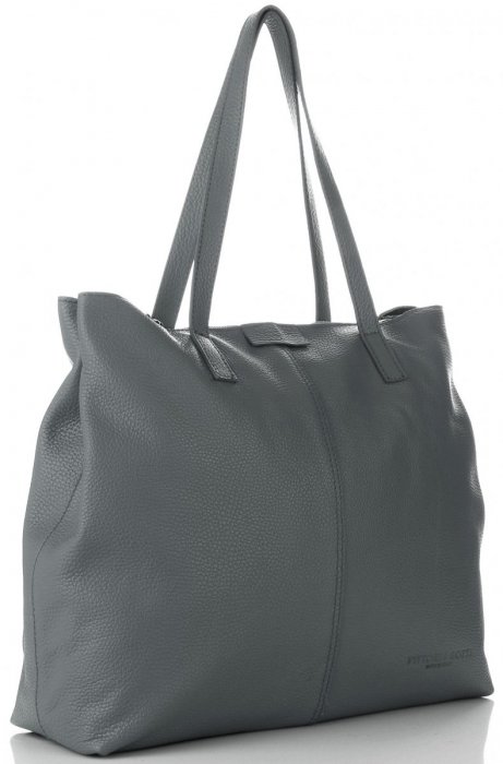 GEANȚĂ DIN PIELE shopper bag Vittoria Gotti gri V5705